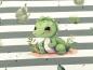 Preview: Eigenproduktion French Terry Kleiner Dino auf Grün